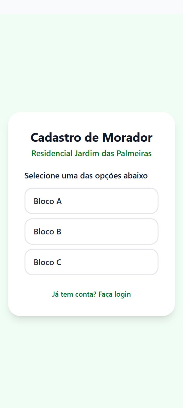 Lista de blocos do condomínio para o morador escolher